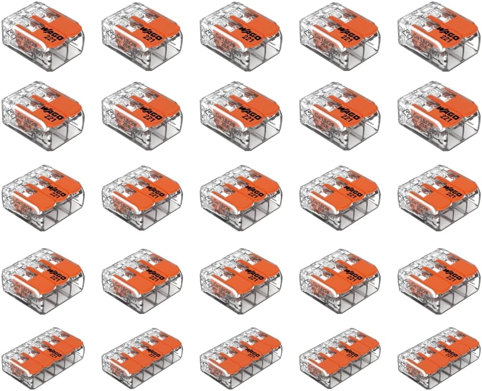 Wago 221 Splicing Connector Pocket Pack 2/3/5 Port 12-24 AWG Transparent
