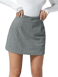 Wenrine Womens Mini Skirt High Waisted Basic Casual