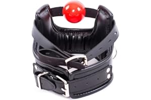 Leather Ball Open Mouth Gag With Full Head Harness Belt Roleplay Face Muzzle Gag Adult Sex Toys For Couple