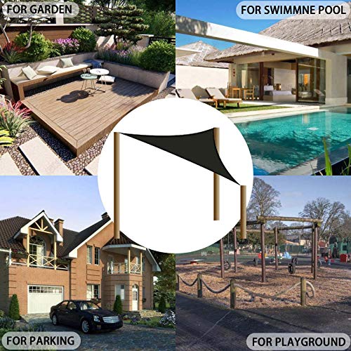 FOGUO 6x6x6m Sonnensegel Wasserdicht Dreieck, Sonnenschutz Segel Dreieckig, Sonnenschutz Wasserabweisend Polyester für… – Bild 8