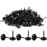 Piutouyar 200 Pcs Black Upholstery Tacks Antique Thumb Tacks, 9 x 15mm | Round Head, Metal Thumb Tacks, For Upholstered Furniture Cork Board DIY Projects, Home Decor
