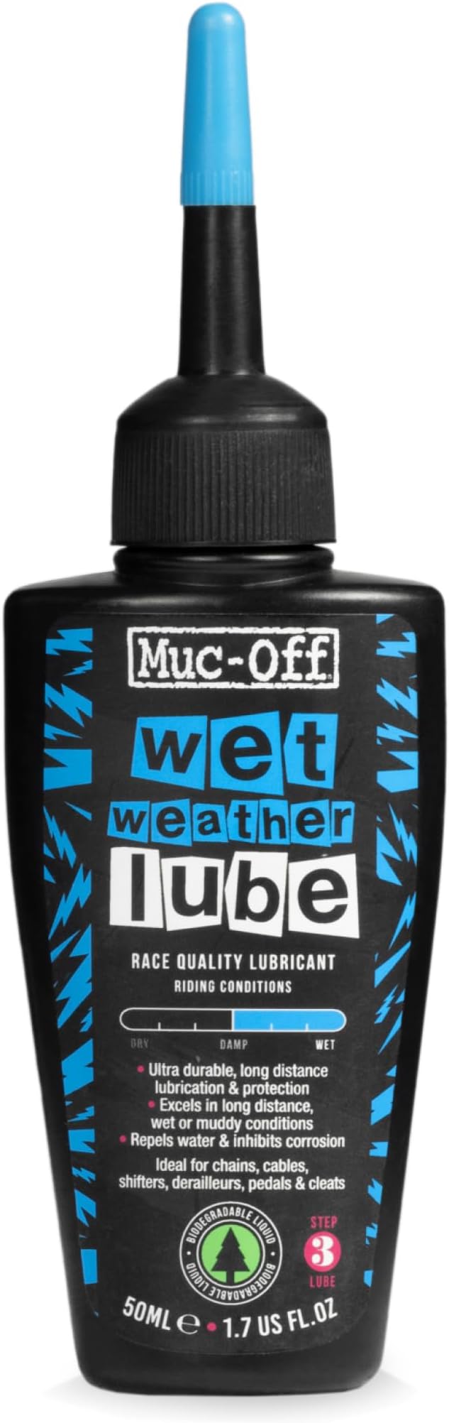 Muc-Off Wet Chain Lube 50ml Ultra Durable Biodegradable Bike Chain Oil