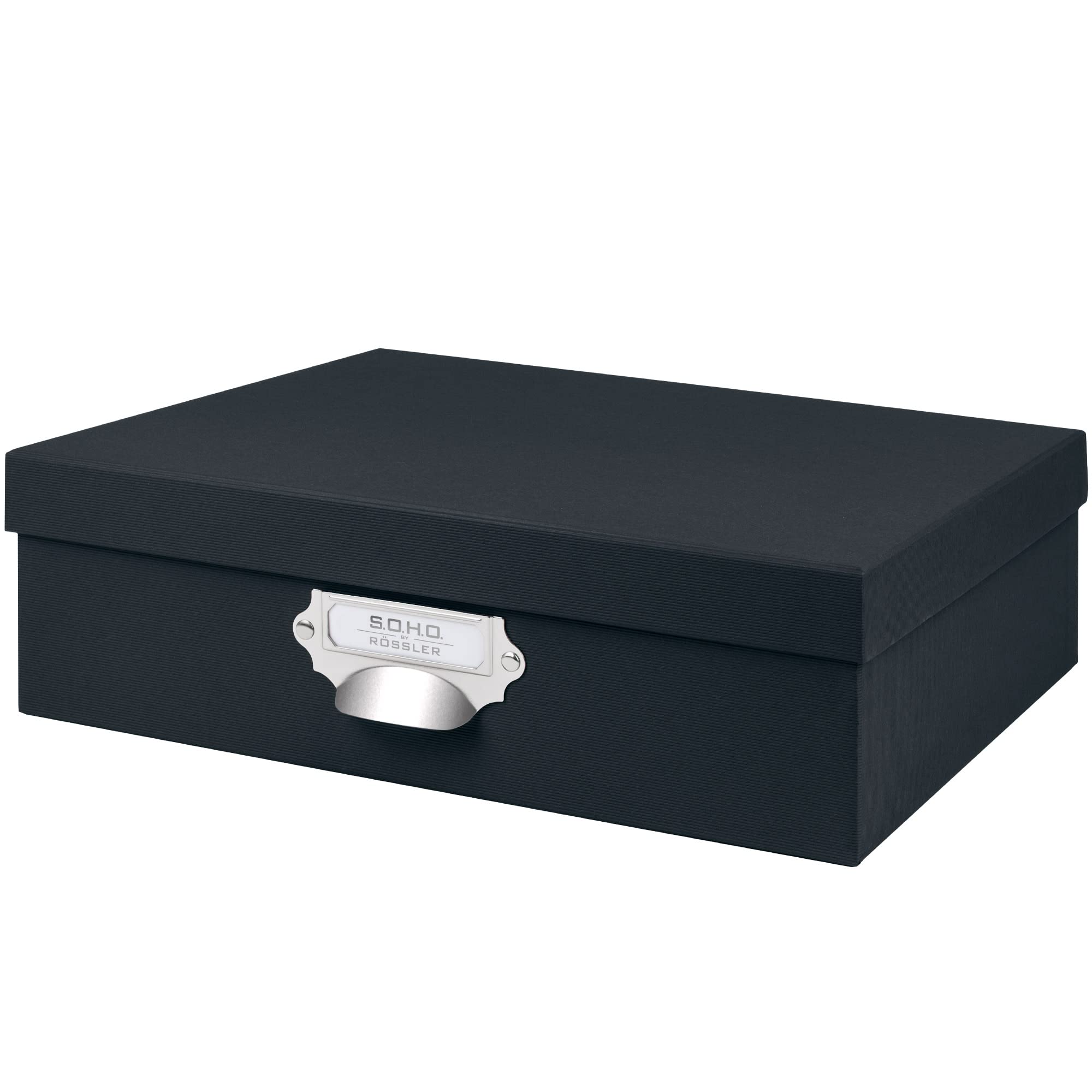 Rossler Soho A4 Paper Box with Index Holder and Handle - Black