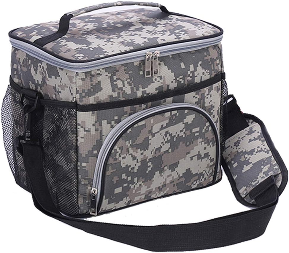 HMQINYI Large Lunch Box for Men Camouflage Insulated Lunch Bags for Adults Picnic Cooler Bag for Work Office Travel,14L,18 Cans (CAMO)