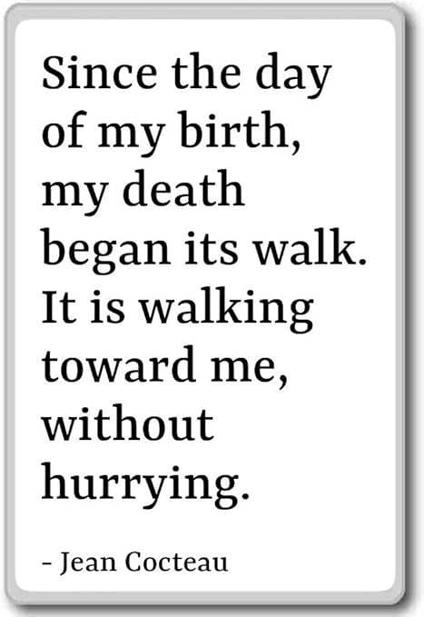 Depuis Le Jour De Ma Naissance My La Mort A Commence Son Jean Cocteau Citations Aimant De Refrigerateur White Amazon Ca Maison Et Cuisine