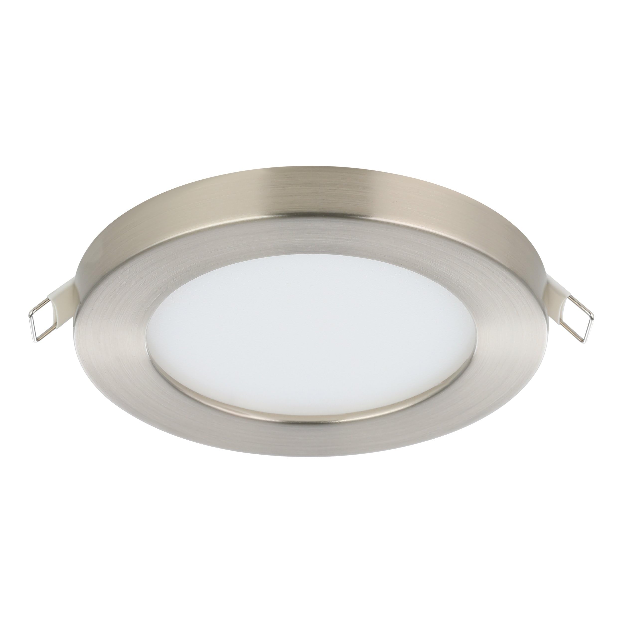 Eglo Recessed LED Ceiling spot Light Fueva Flex, Round Spotlight, LED Panel Made of Aluminium in Nickel matt and White Plastic, Neutral White, Ø 11,7 cm