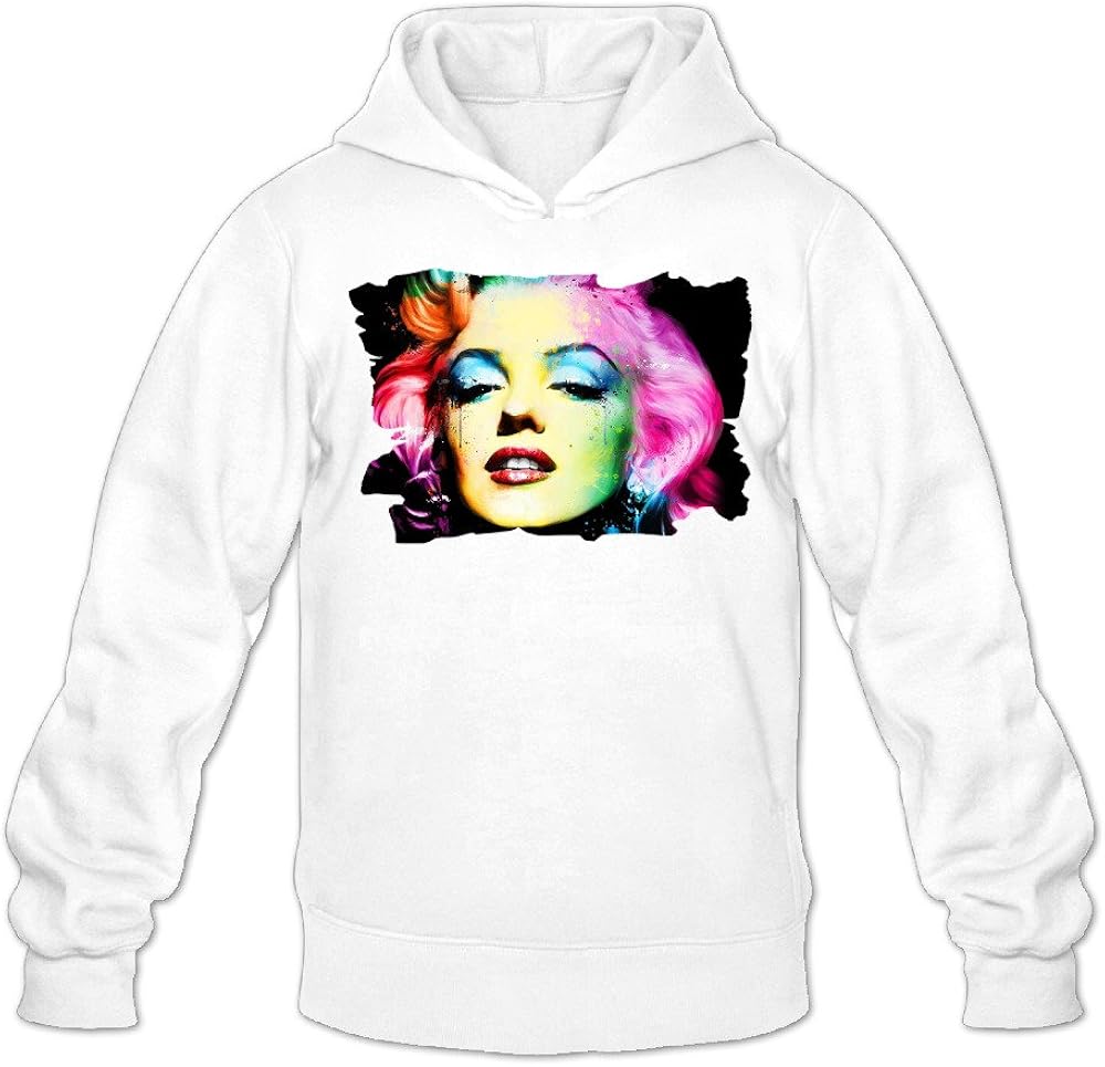 YQUE Men's Marilyn Monroe Art Hoodies Sweatshirt Black