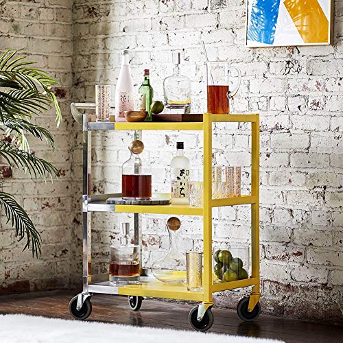GSW Stainless Steel Solid 1-Inch Tubular Utility Cart with 5-Inch Swivel Casters, 15-1/2 by 26-1/2 by 34-Inch NSF Approved