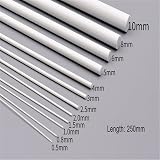 SKYPRO 100Pcs White ABS Plastic Round Bar Rod 0.5mm x 250mm DIY Toys Doll House view 3