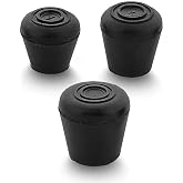 Low Profile Black Rubber Walking Cane Tips - Choose from 16/18/22 mm