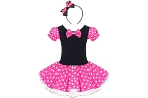 IBTOM CASTLE Toddler Girl Polka Dots Party Fancy Costume Tutu Dress up Dance Leotard Gymnastic Cosplay Cartoon Ear Headband