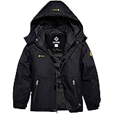 GEMYSE Boy's Waterproof Ski Snow Jacket Hooded Fleece Windproof Winter Jacket