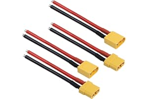 2 Pairs TMH XT90 Plug Connector Female and Male with 150mm (10 AWG) Soft Silicone Wire for RC Lipo Battery FPV Cable Drone Car Boat (2 Male+2 Female)
