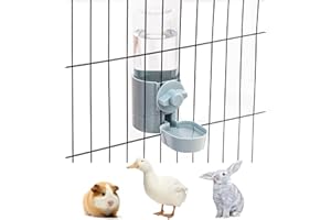 KATHSON Rabbit Water Bottle 17 OZ Bunny Hanging Water Fountain Automatic Guinea Pig Water Dispenser No Leak Drinking Feeder for Bunny Chinchilla Hamsters Cat Dog Small Animals (Blue)