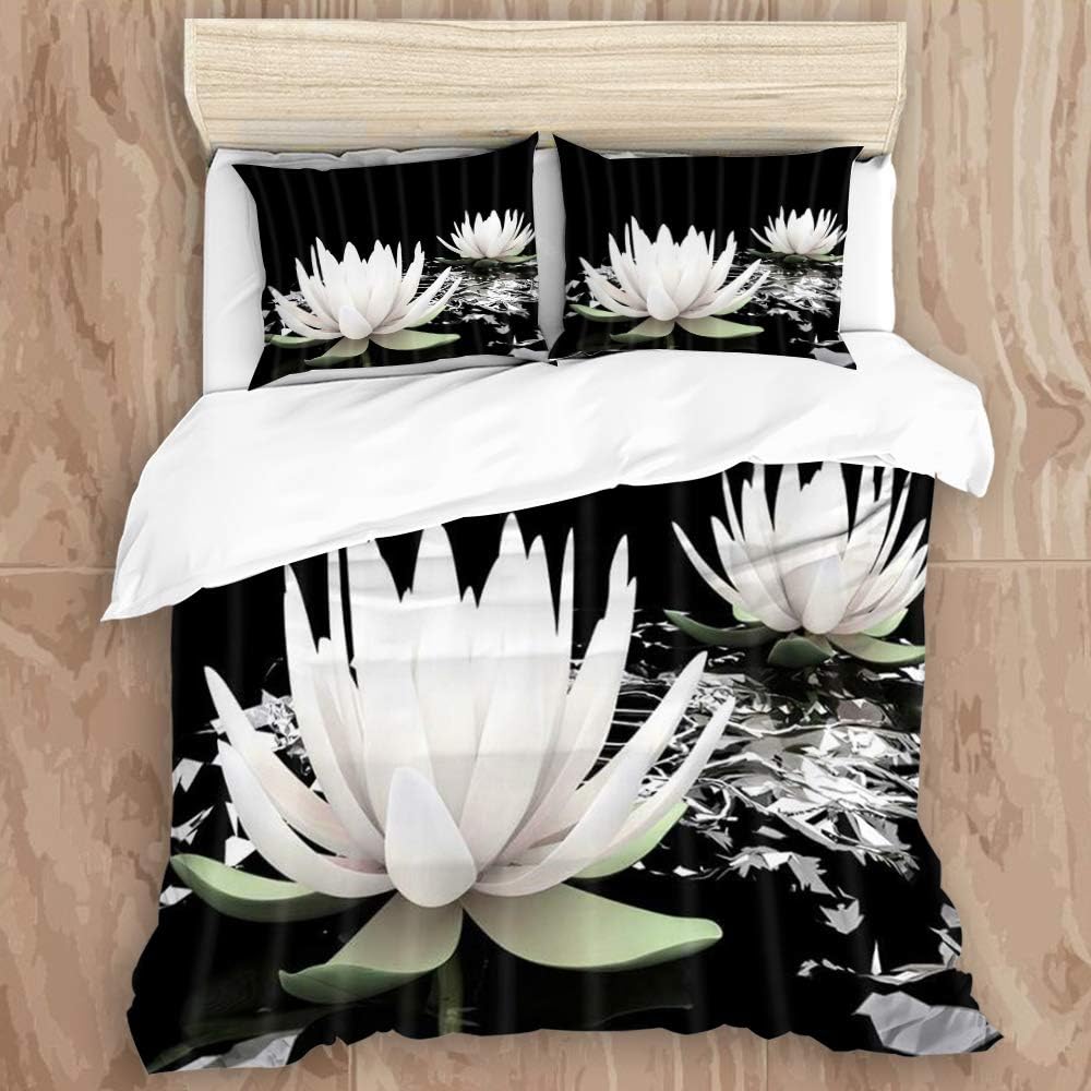 Amazon.com: XWJZXS Duvet Cover Set,Lotus Spa Magic White Lotus Water ...