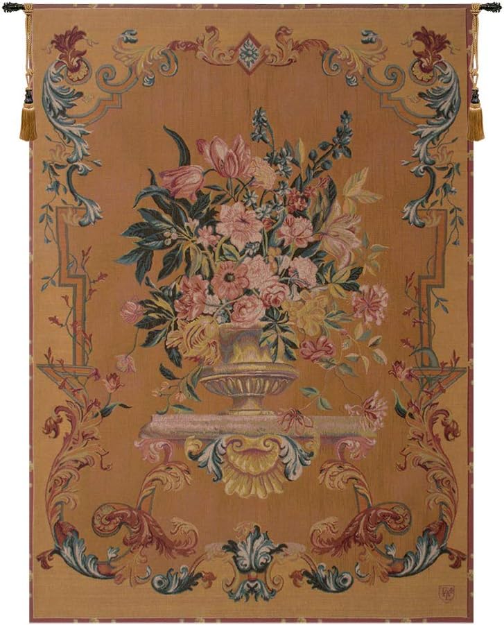 Charlotte Home Furnishing Inc. Belgian Tapestry Wall Hanging, 44 in. x 58 in, ‘Bouquet XVIII English Bouquet’