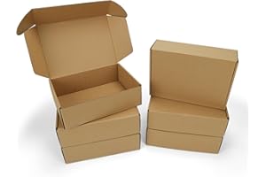 PHAREGE 10x7x3 inch Shipping Boxes 6 Pack Brown, Tab Lock Tuck Top Mailer Boxes for Packaging Small Business, Medium Cardboard Gift Boxes for Wrapping Mailing Present