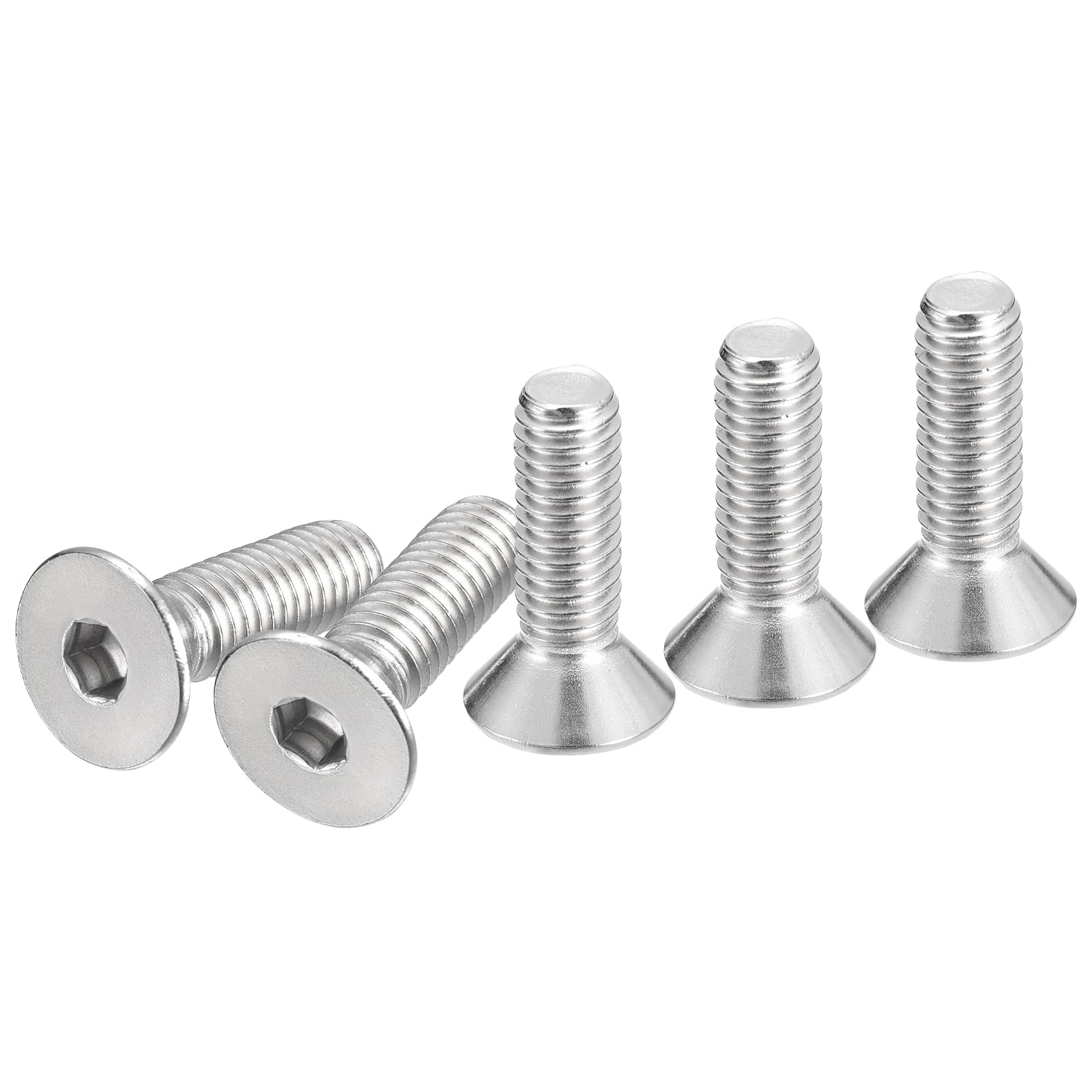 DTGN 3/8-16 x 1-1/4" Flat Head Socket Cap Screws, 15 Pack 304 Stainless Steel Hex Socket Flat Head Screws, Full Thread, Countersunk Bolts