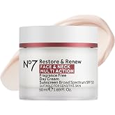 No7 Restore &amp; Renew Multi Action Face &amp; Neck SPF 30 Day Cream - Firming &amp; Hydrating Face Moisturizer with Hyaluronic Acid to Help Reduce the Appearance of Wrinkles - Fragrance-Free (1.69 Fl Oz)