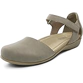 Rihero Summer Casual Closed Toe Sandals Women Comfortable Footbed Arch Support Flat Sandals with Adjustable Strap