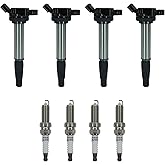 Marsram Ignition Coil Pack UF596 Spark Plug for 2009-2017 Toyota Corolla L4 | Double Iridium Spark Plug 4912 Fit for 2010-2015 Toyota Prius Matrix, 2008-2014 Scion XD, 2009-2010 Pontiac Vibe 1.8L UF619