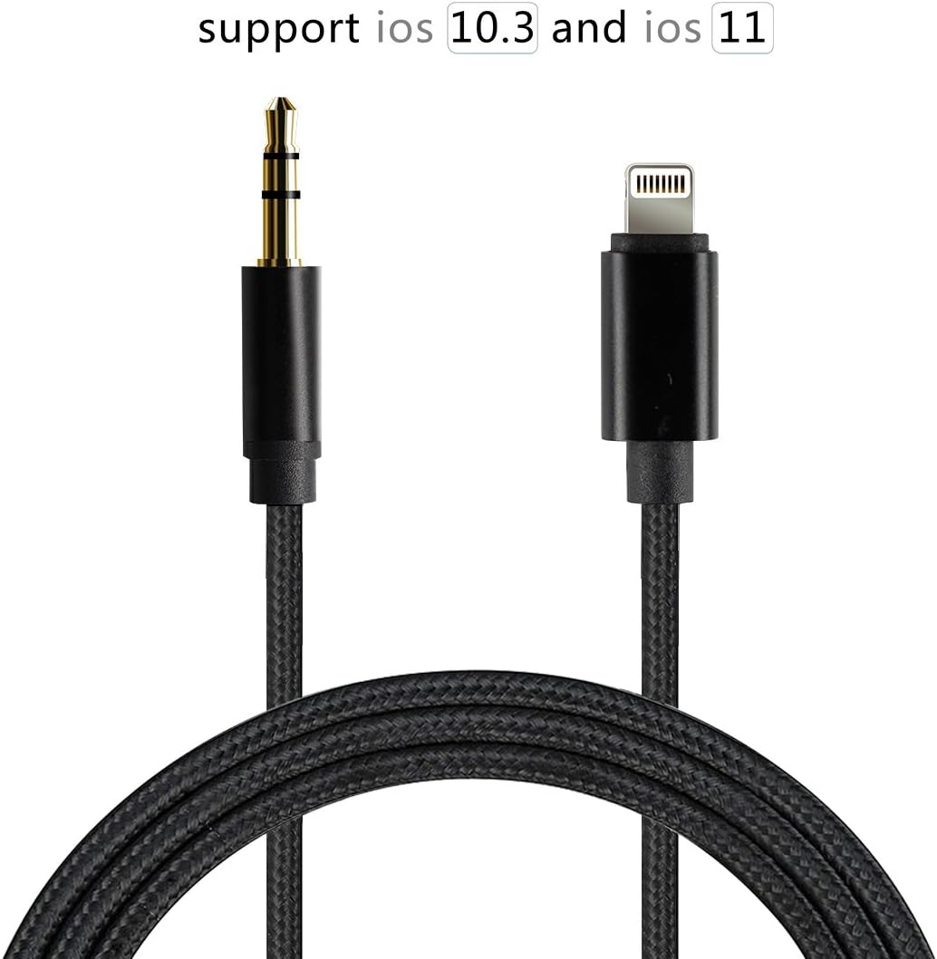 iPhone Aux Cord, Lightning to 3.5mm Aux Stereo Audio Cable, Sikeda Premium Nylon Car Home Stereo Headphone Jack Adapter for iPhone X/8/8 Plus/7/7 Plus and Perfect Compatible of All iOS