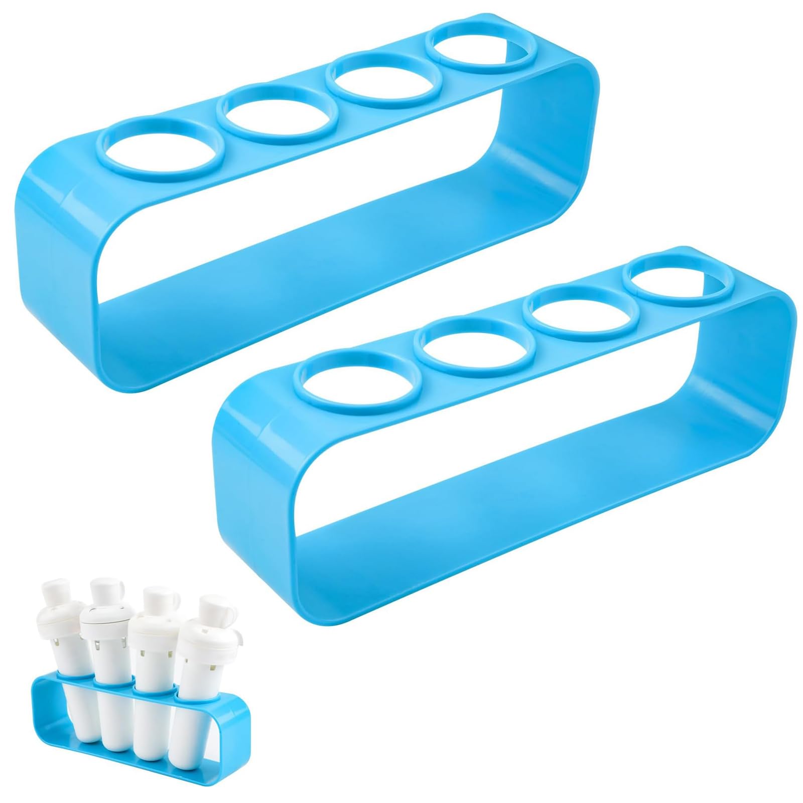 kicder 2pc Blue Flavor Cartridge Holder & Stand for 4 Cirkul Water Bottle Flavors - Storage Organizer & Support Accessories for Cirkul Cartridges