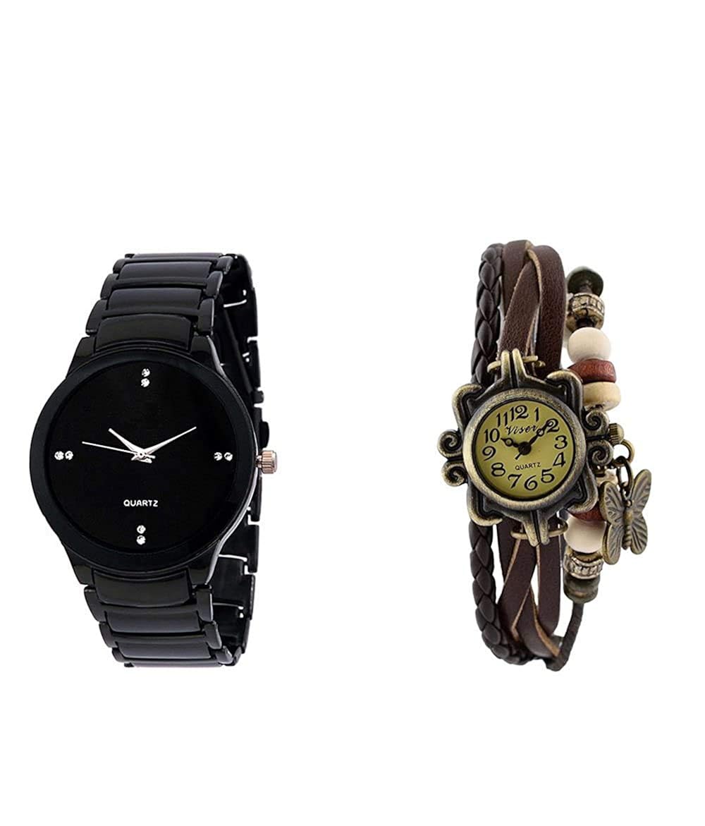 Buy GTC Combo Of Black Quartz Analog Watch For Man With Brown Designer Leather A Online At Low 
