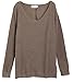 Merryfun Women's Hollow Knit V-Neck Blouse Pullover Loose Tops Sweater XL Khaki