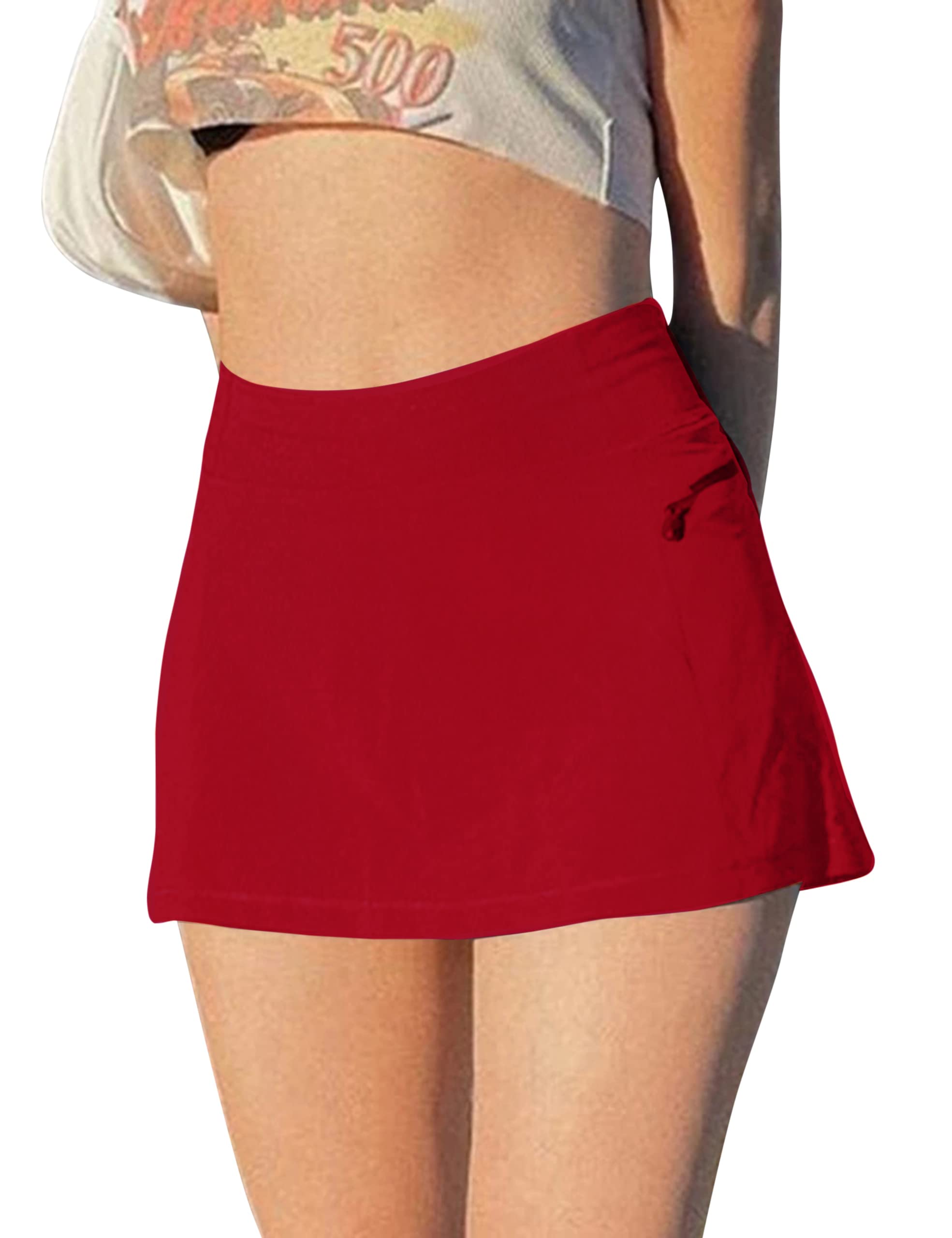 Meladyan Women Sexy Micro Skirt Lining Shorts