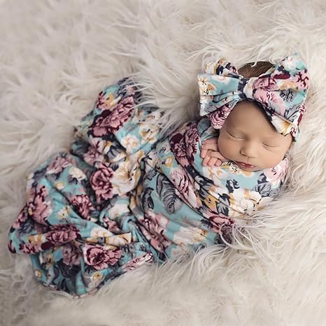 floral swaddle set