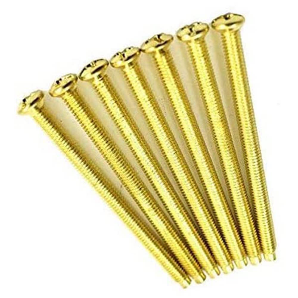 Merriway BH02230 (10 Pcs) EB Electrical Socket Screw, M3.5 x 25 mm (1 Inch), Brass Plated - Pack of 10 Pieces, Electro Brassed