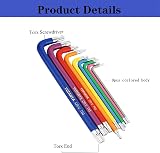 YUFANYA 9PC Torx Key Set T10-T50 Multi Colour Coded Allen Wrench view 3