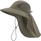 Home Prefer UPF 50+ Sun Hats for Men Women Wide Brim Fishing Hat with Neck Flap UV Protection Sunblock Safari Bucket Hat