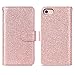 iPhone 7 Case, iPhone 8 Wallet case, ULAK Glitter Magnetic Detachable PU Leather Wallet Multi Credit Card Holders Flip Case Cover for Apple iPhone 7 / 8 4.7 Inch - Rose Gold Bling