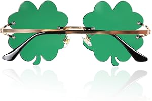 HEYPRIIL St. Patrick's Day Accessories Shamrock Glasses Decorations, St Patty's Day Sunglasses Four Leaf Clover