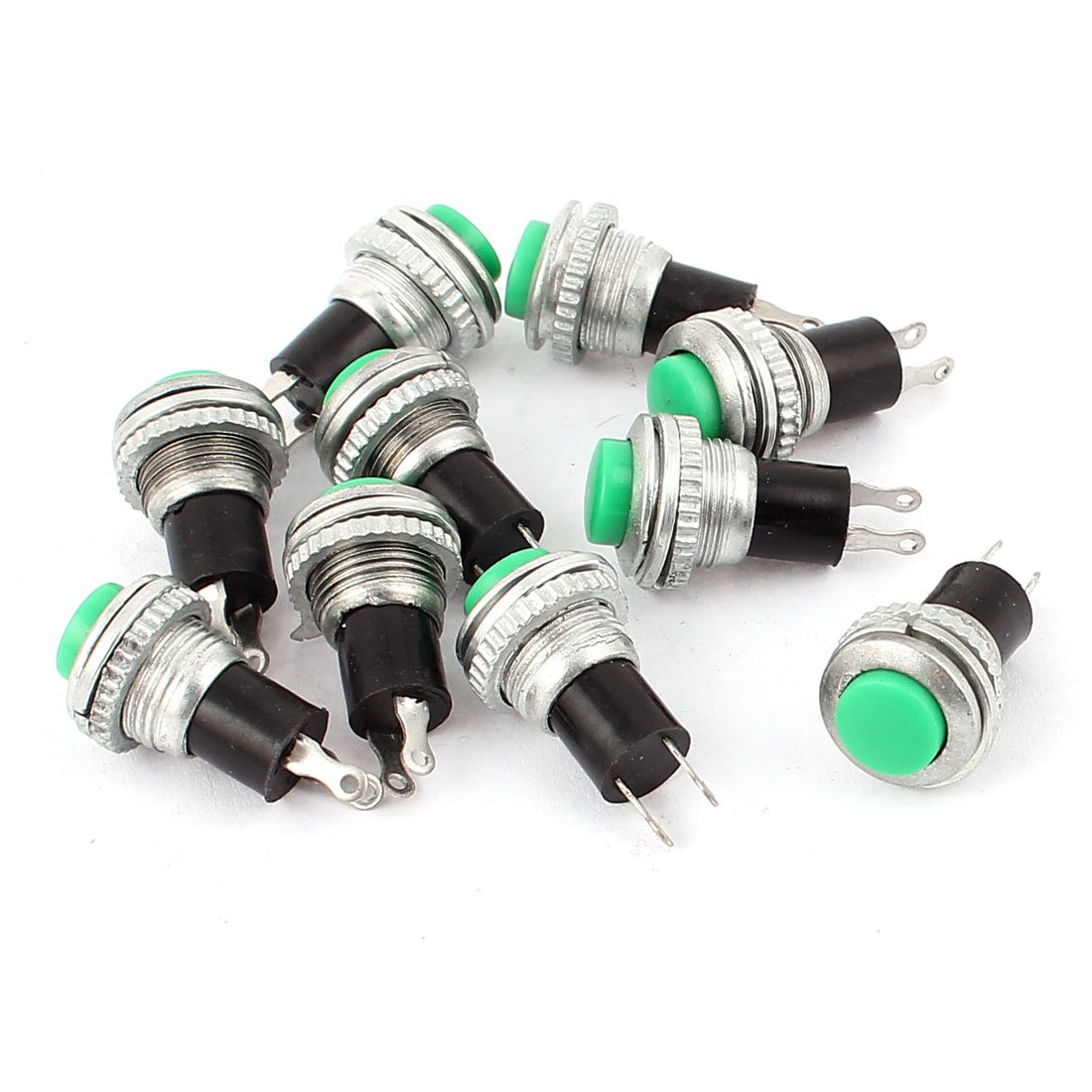 Sourcingmap 10Pcs AC 250V 3 Round Cap Momentary N/O ON-Off Mini Push Button Switch