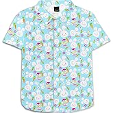 Remimi Unisex Kids St Patricks Day Shirt Boys Lucky Clover Hawaiian Shirts Short Sleeve Button Down Tops 5-14 Years
