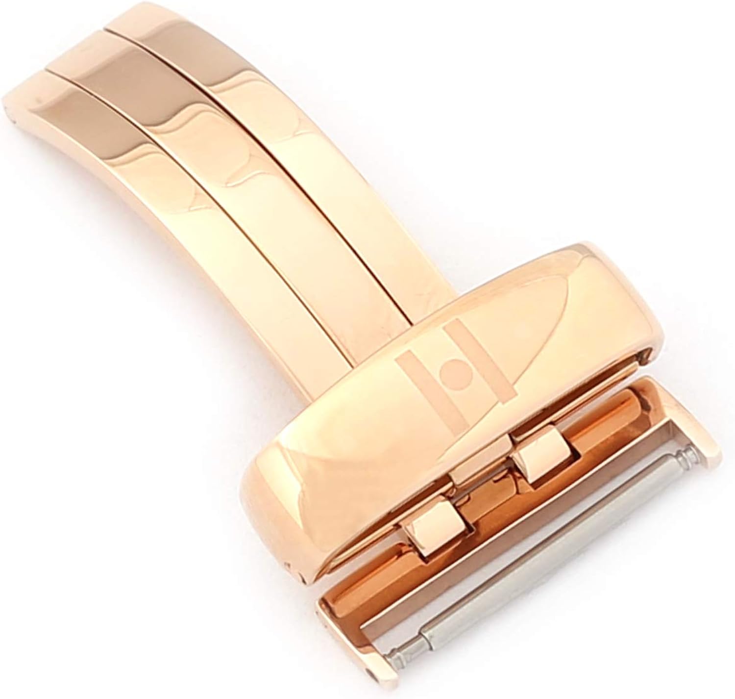 Edelstahl Faltschließe 22mm Mattiert Gold