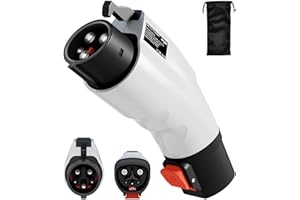 Wigoo Tesla to J1772 Charging Adapter [Fit for All J1772 EVs] Max 60A 250V, Adaptive Charging Power - Compatible with Tesla Gen 1 2 3 Wall/Destination/Mobile Chargers - Black White