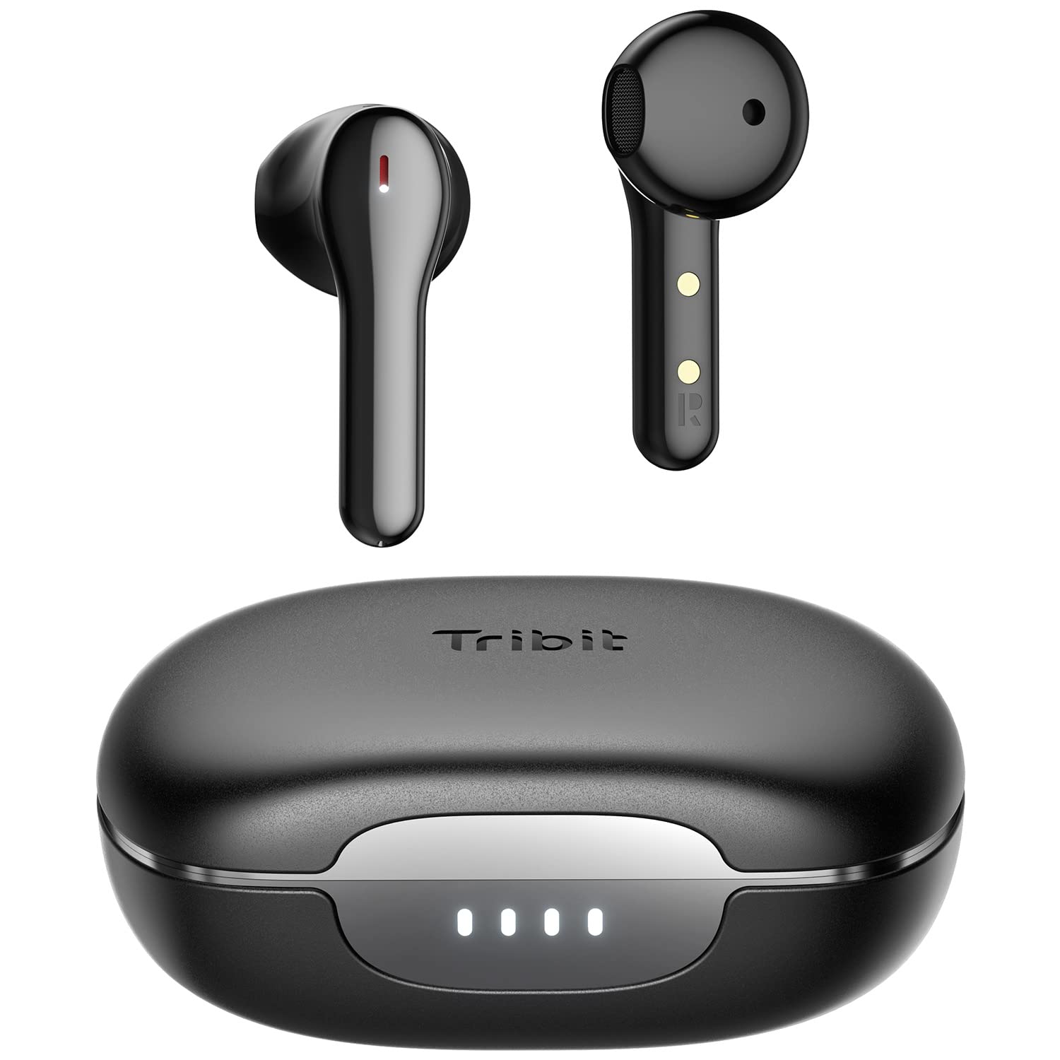 Audífonos inalámbricos, Tribit Bluetooth 5.2 Qualcomm QCC3040, 4 micrófonos CVC 8.0 cancelación de ruido llamadas cristalinas, cómodos auriculares 32 horas de reproducción inalámbrica Bluetooth, FlyBuds C2