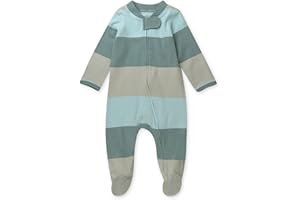 HonestBaby Sleep & Play Footed One-piece Pajama Sleeper 100% Organic Cotton, Baby Boys