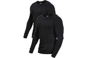 Comfneat Men's 2-Pack Long Sleeve Shirts Cotton Undershirts