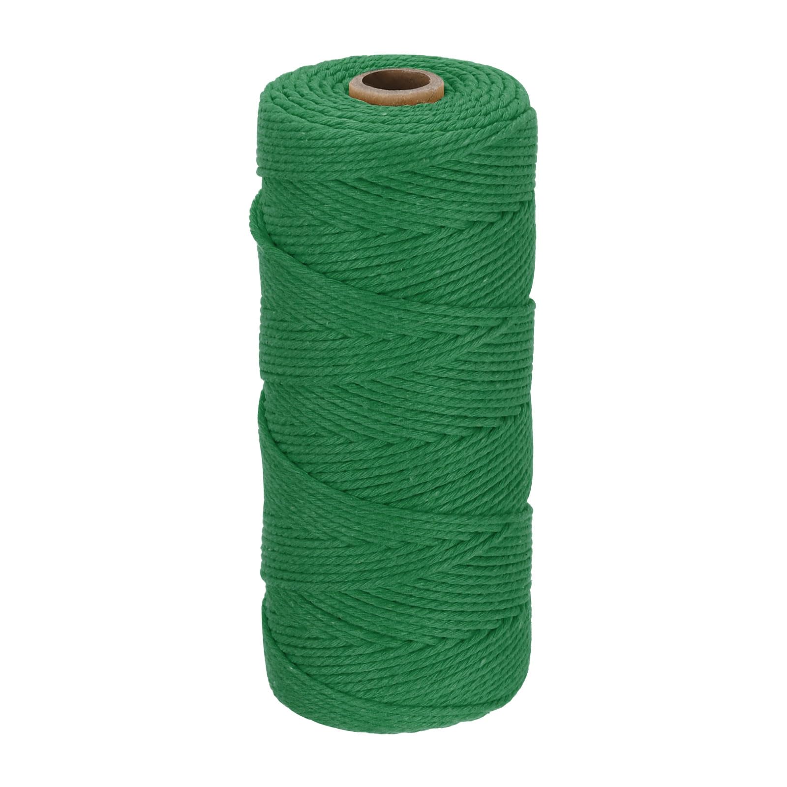 DMiotech 2mm x 170M (186 Yard) Emerald Green Natural Cotton Macrame Rope, Wall Hanging Handmade 2 Strands Twisted Macrame Cotton Cord for Plant Hangers, Gift Wrapping Wedding