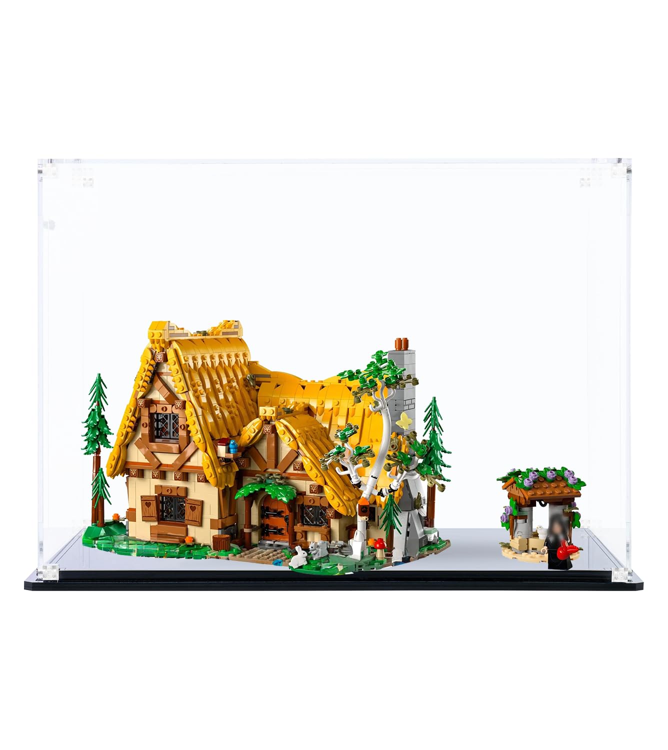 icuanuty Acrylic Display Case for Lego Disney Snow White and the Seven Dwarfs' Cottage 43242,76419,10359,21324,76295,75357,42198,72037,76323, Dust Protected Organize Display Box, 39x29x25cm(Only Box)