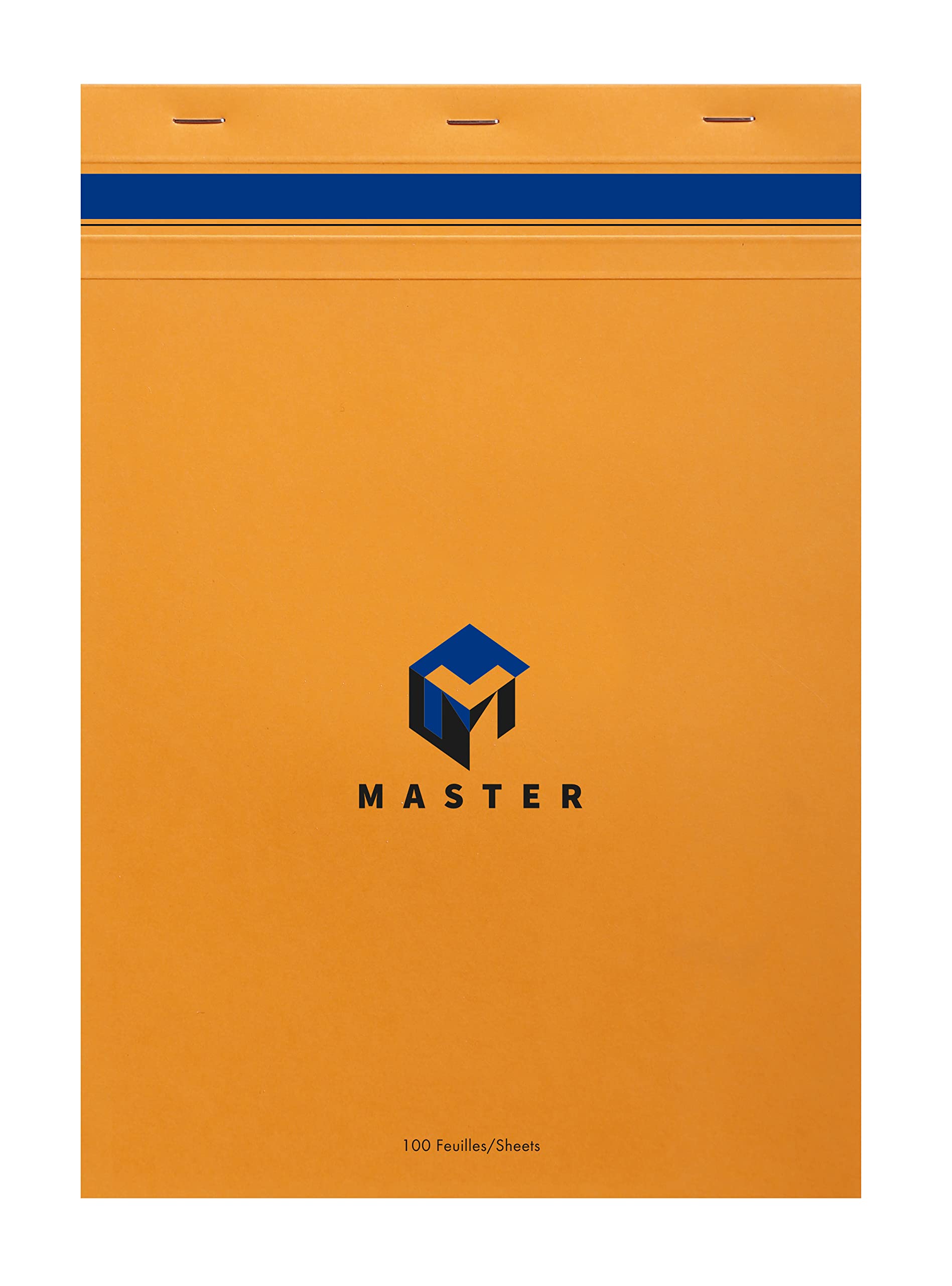 Calligrapher 10704C - Desk Pad Notepad Staplebound Orange (a Clairefontaine Brand) - A4 21x29,7cm - 100 Square Ruled Sheets - Paper 70 g - Coated Card Cover