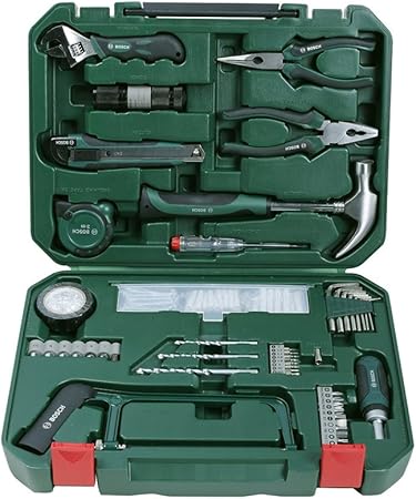 Bosch Tout En Un 108 Pieces Kit Outil A Main En Metal Argent Noir Et Vert Amazon Fr Bricolage