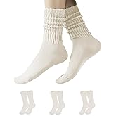PLZSITDOWN Women Slouch Socks Knit Mid Calf Rib Tube Scrunchy Slouchy Crew Socks