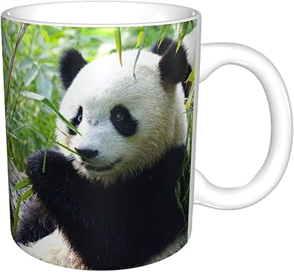 Amazon Co Jp マグカップ コーヒーカップ パンダ柄 萌え 白黒 パンダシリーズ5 セラミック お茶カップ ビッグマグ ハンドル付き コップ 耐熱 耐冷 陶器 330ml 大容量 男性 女性 仕事用 贈り物 人気ギフ ホーム キッチン