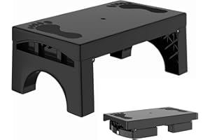 FYGUES Step Stool Foldable for Adults Kids, Heavy Duty Non-Slip Folding Stepping Stool with 400-LBS Capacity, Portable Collapsible Foot Stool for Bathroom Bedroom Kitchen, Bed Steps for High Beds, Black